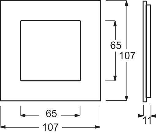 Rahmen 1f ws glz carat Glas f.GEB-K Unterputzmontage
