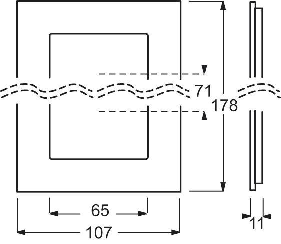 Rahmen 2f ws glz carat Glas f.GEB-K Unterputzmontage