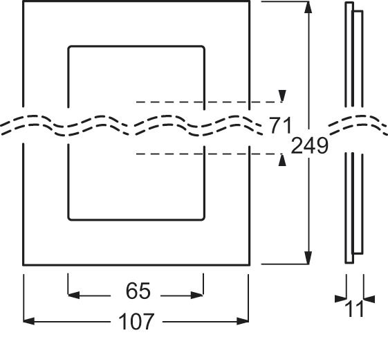 Rahmen 3f ws glz carat Glas f.GEB-K Unterputzmontage