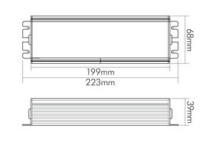 LED-Trafo 0-132W 12V IP67 Kstgeh stat 223x68x39mm