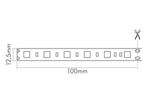 LED-Lichtband 14,4W/m ws 6500K 60Stk/m IP67 DC LED nicht austauschbar 2000mm