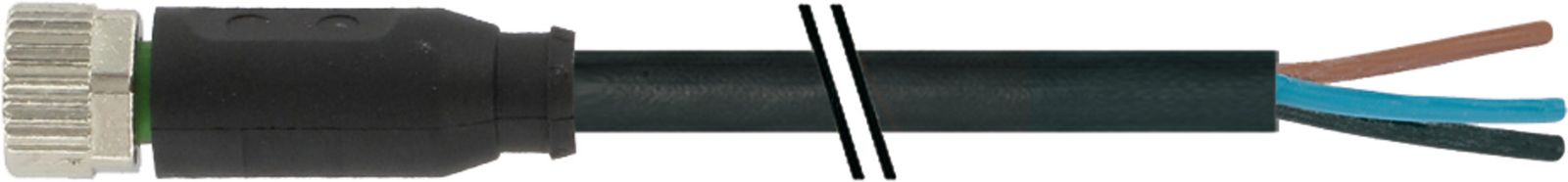 Sensor-Aktorkabel 3p 20m M8 Female ger fr.Ende Polyurethan (PUR)