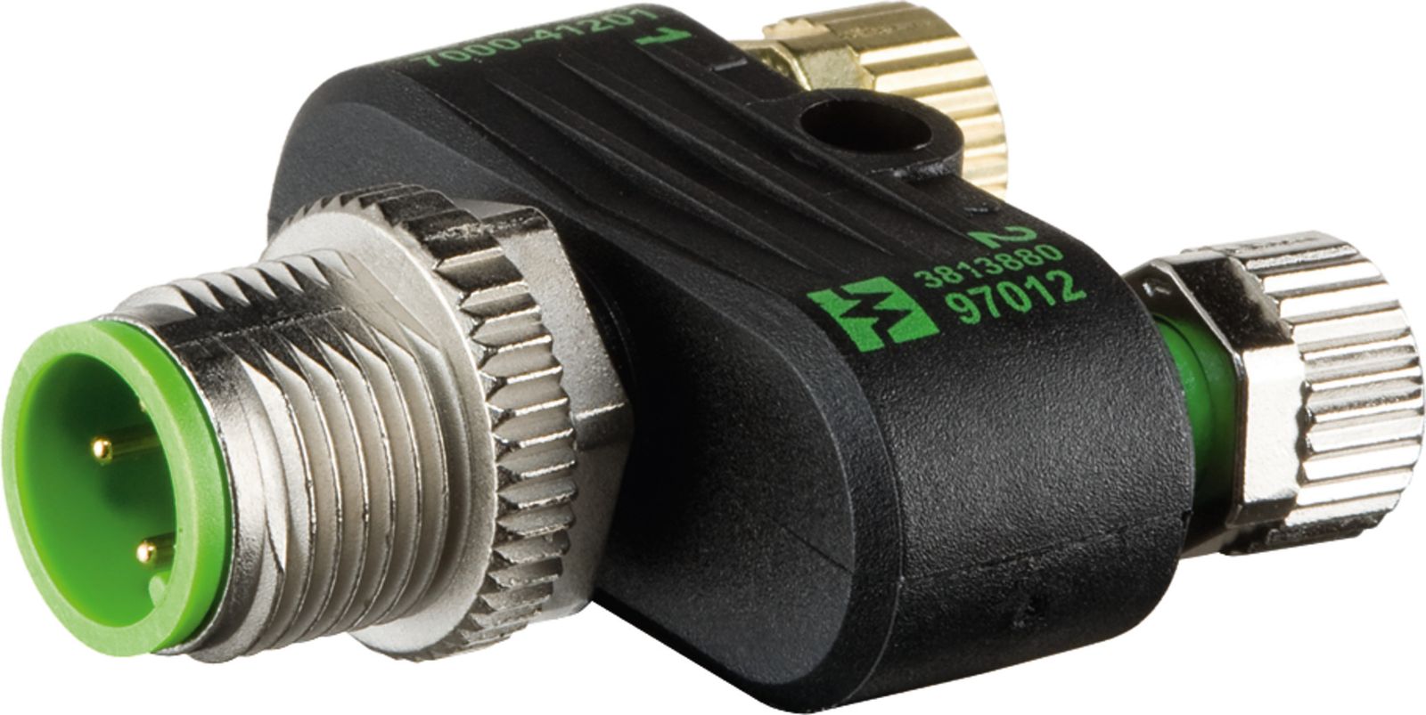 Sensor-Steckverbinder 4p T-Stück M12/2xM8