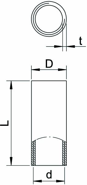 Alu-Gewindemuffe Ø18,5mm unbeh hfr