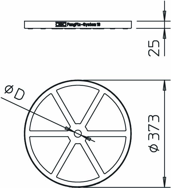 Fangeinrichtung Unterlage Kst Ø373mm 16kg