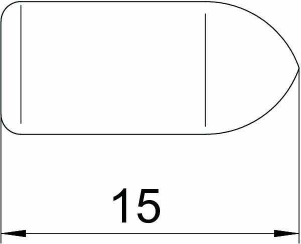Endkappe Kst Gitterrinne 15x4,8mm or
