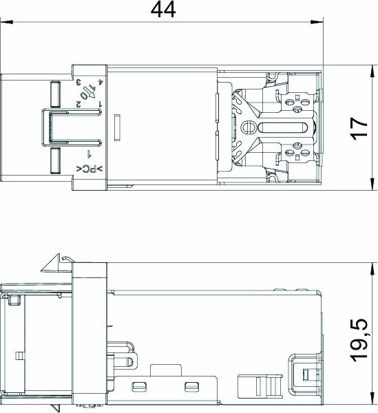 Modular-Buchse Cat6A RJ45 Schirm rnd gr litz massiv f.Rundkabel LSA