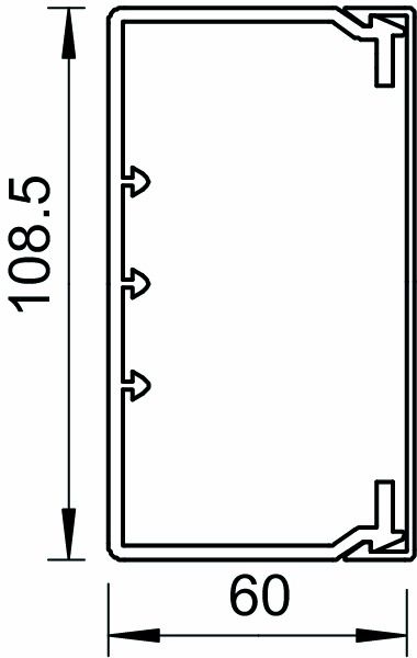 Leitungsführungskanal Kst 60x110x2000mm lgr unbeh LF-K hfr 5660qmm RAL7035