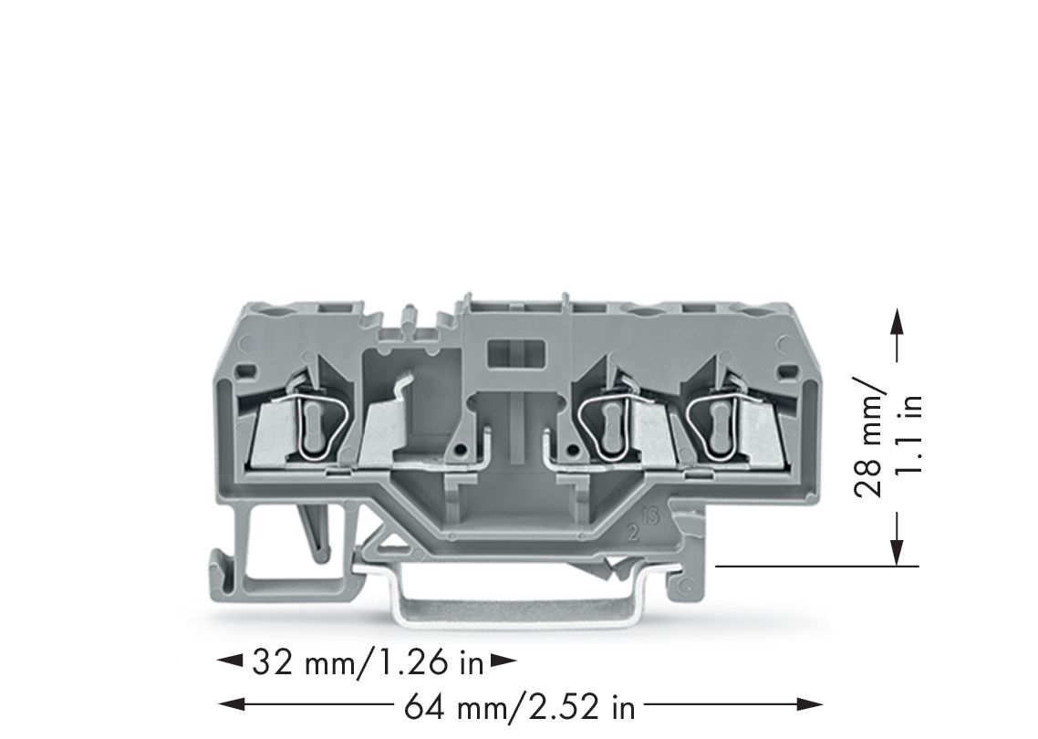 Reihenklemme 0,08-2,5qmm Serie 280 10A 1Etage 3kl gr Hutschiene TH35