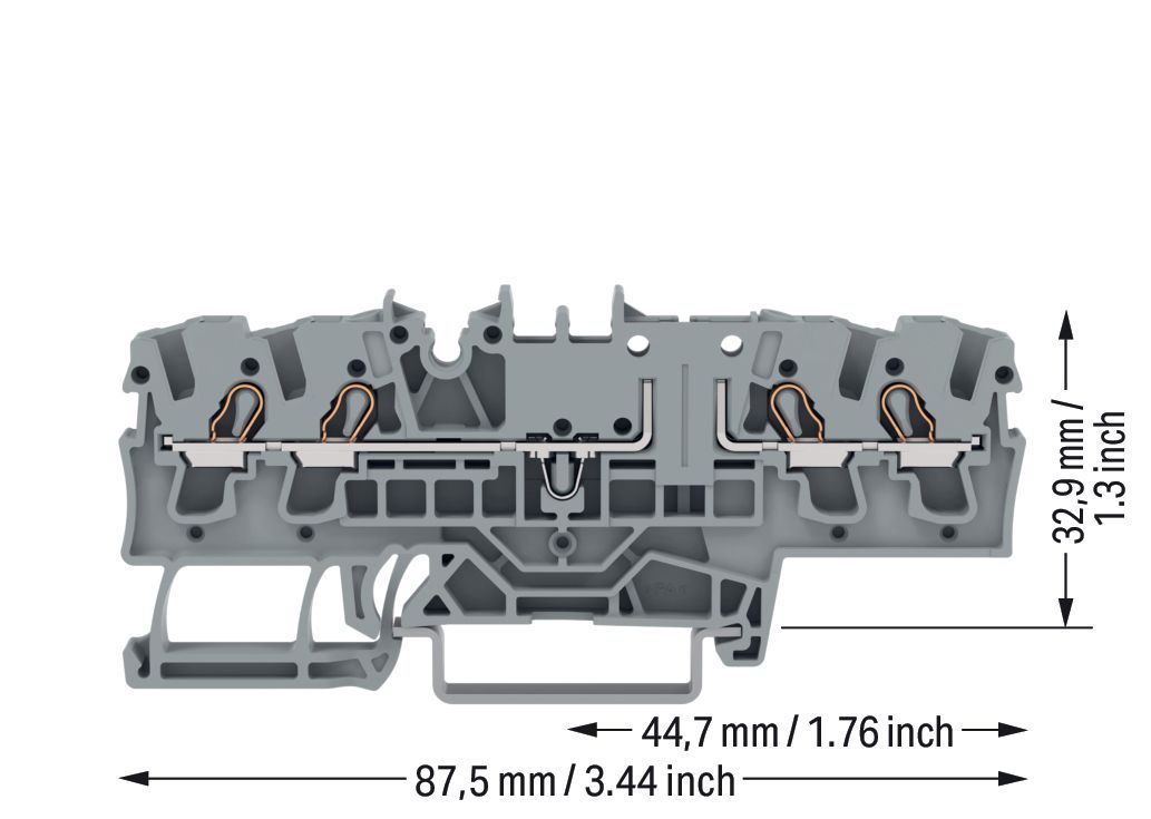 Reihenklemme 0,25-2,5qmm Serie 2002 16A 1Etage 2kl gr Hutschiene TH35