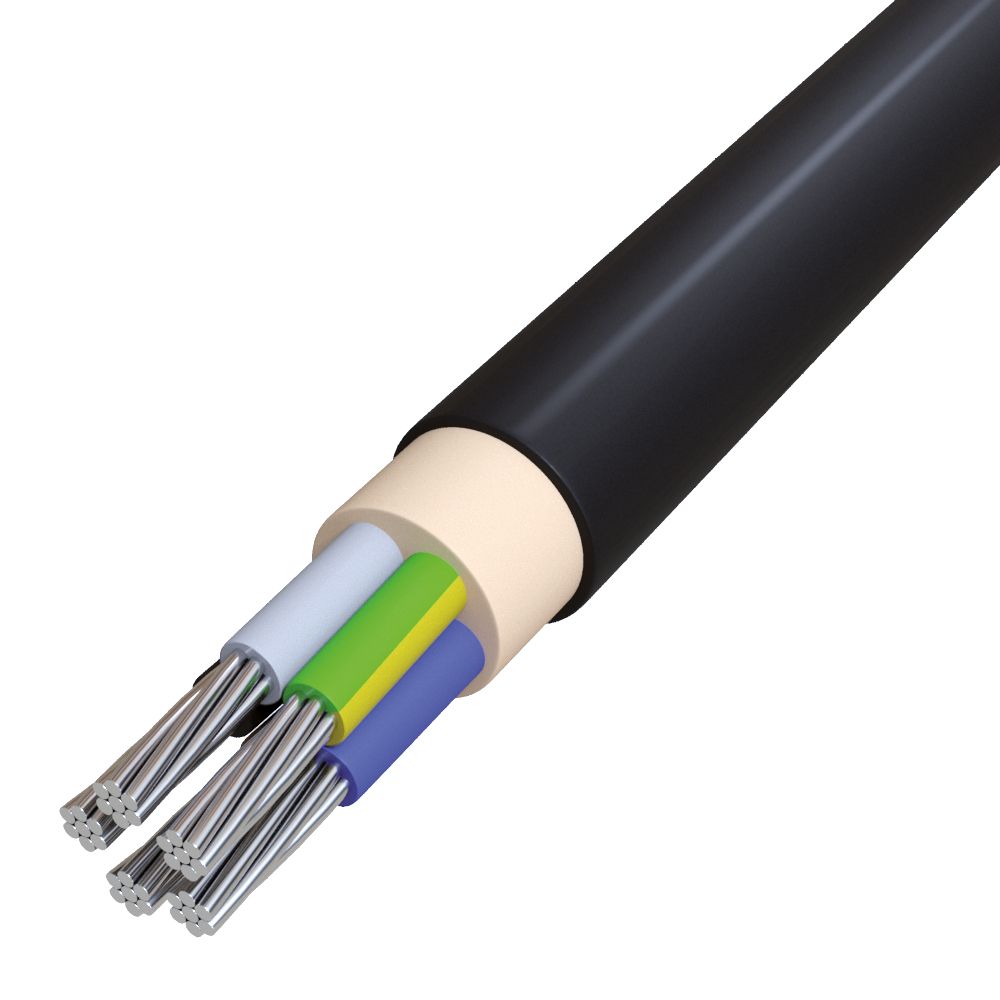 Starkstromkabel Eca NAYY-J 5x70qmm RM sw TRS Ø44mm Polyvinylchlorid (PVC) Farbe