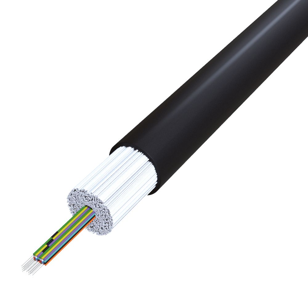 LWL-Außenkabel OS2 Fca A-DQZNB2Y sw TRS Singlemode Kabel längswasserdicht 24fas