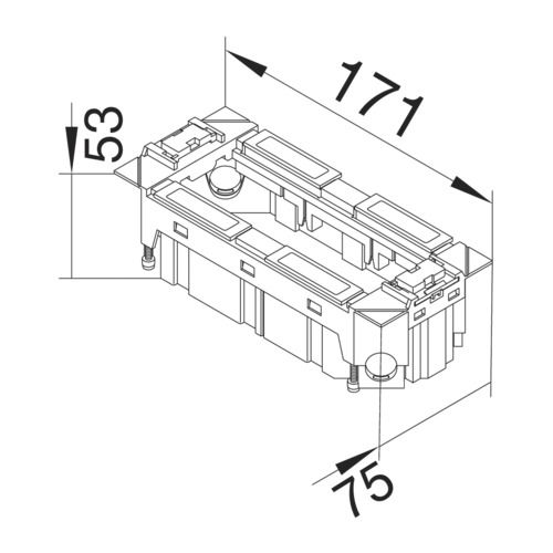 Gerätebecher 3f PA 171x75x53mm 4Zugentl Polyamid (PA) 4Einf