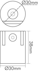 Befestigungsset ws Panel Flat Alu Ø30mm H38mm