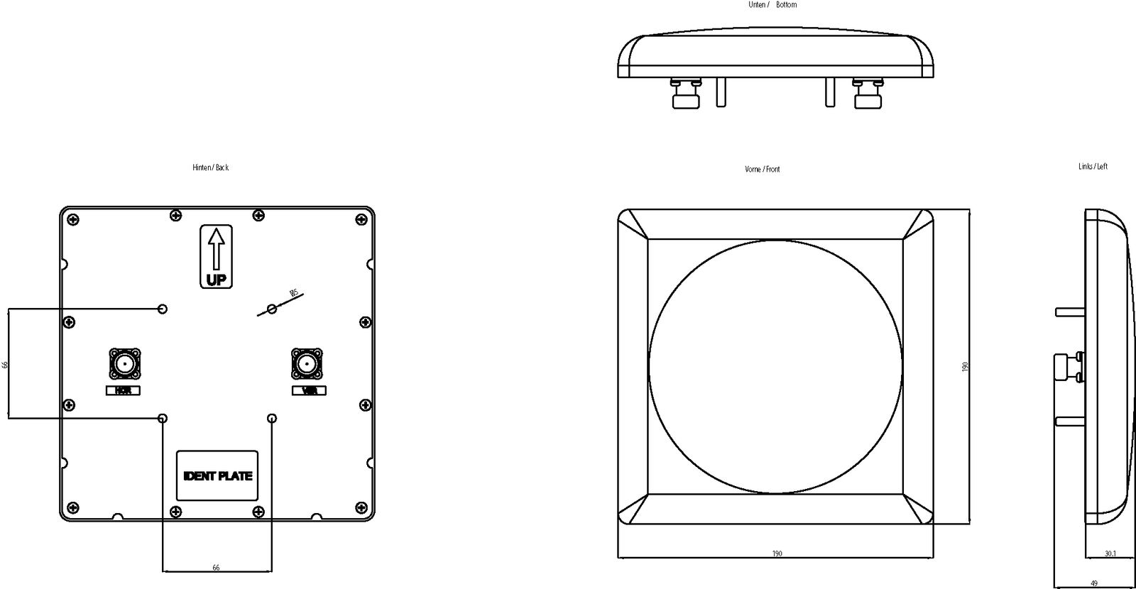 WLAN-Antenne Indoor Outdoor Buchse