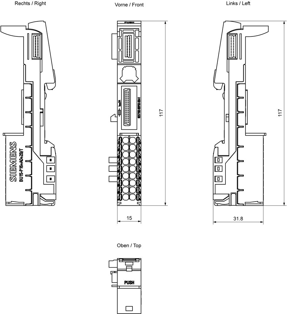 Baugruppenträger DC 1Steckpl f.Tragschien Tragschienenmontage möglich