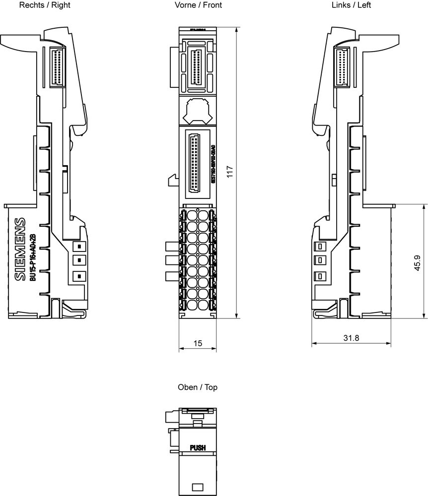 Baugruppenträger DC 1Steckpl f.Tragschien Tragschienenmontage möglich