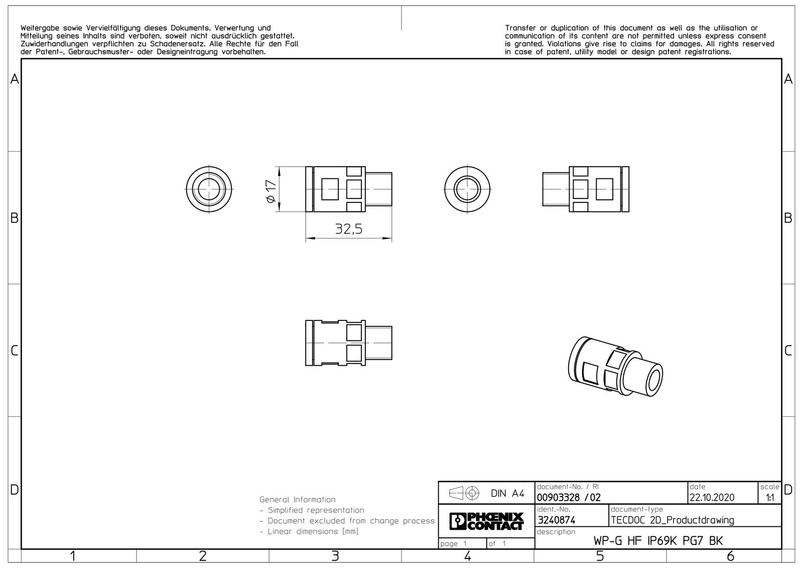 Wellrohrverschraubung PA Ø10mm PG7 IP68 ger Polyamid (PA) Schnapp