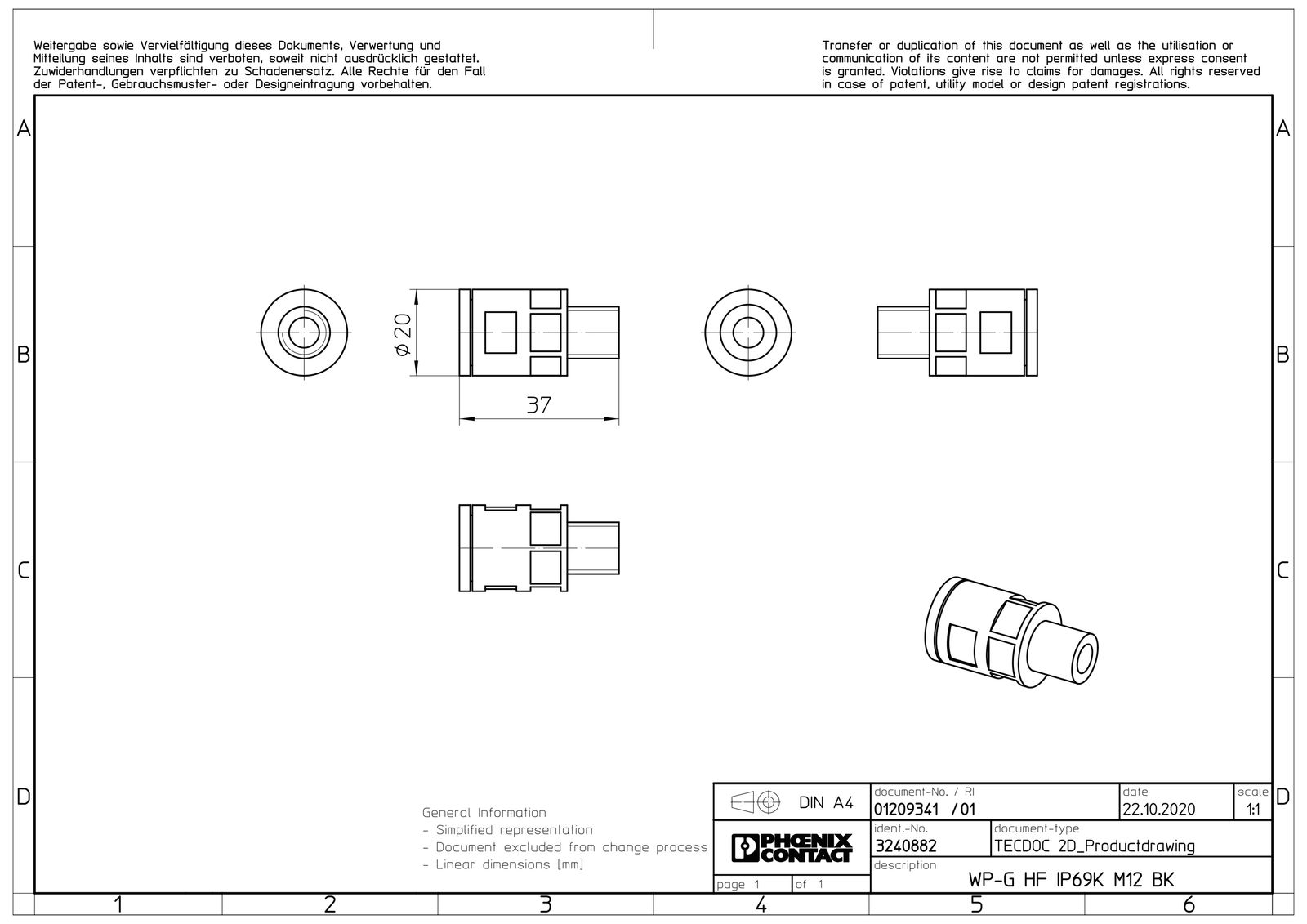 Wellrohrverschraubung PA Ø13mm M12x1,5 IP68 Polyamid (PA) M12 x 1,5 ger Schnapp