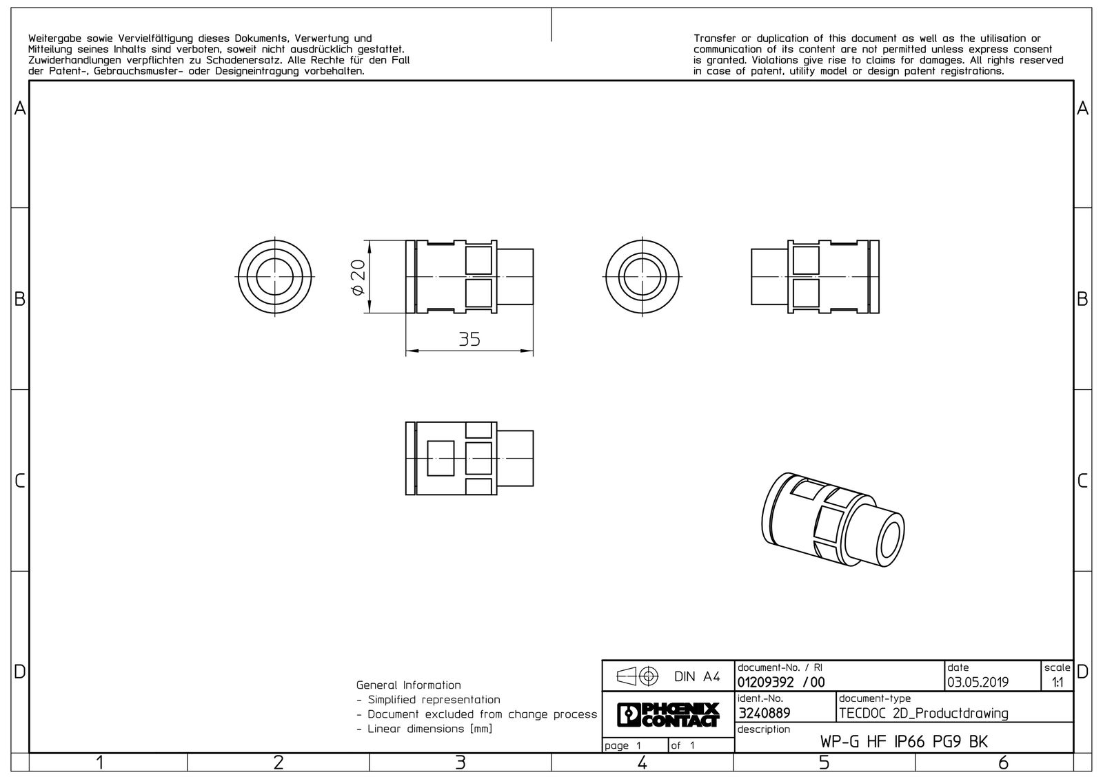 Wellrohrverschraubung PA Ø13mm PG9 IP66 ger Polyamid (PA) Schnapp 10mm