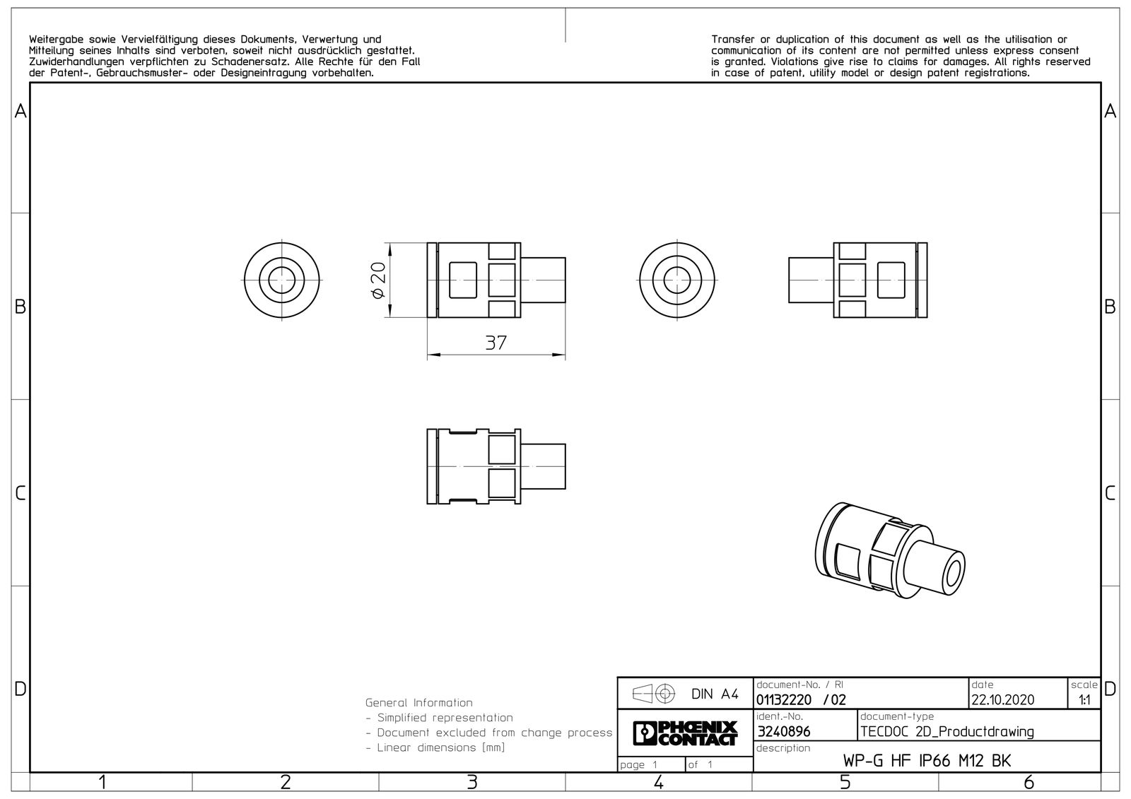 Wellrohrverschraubung PA Ø13mm M12x1,5 IP66 Polyamid (PA) M12 x 1,5 ger Schnapp
