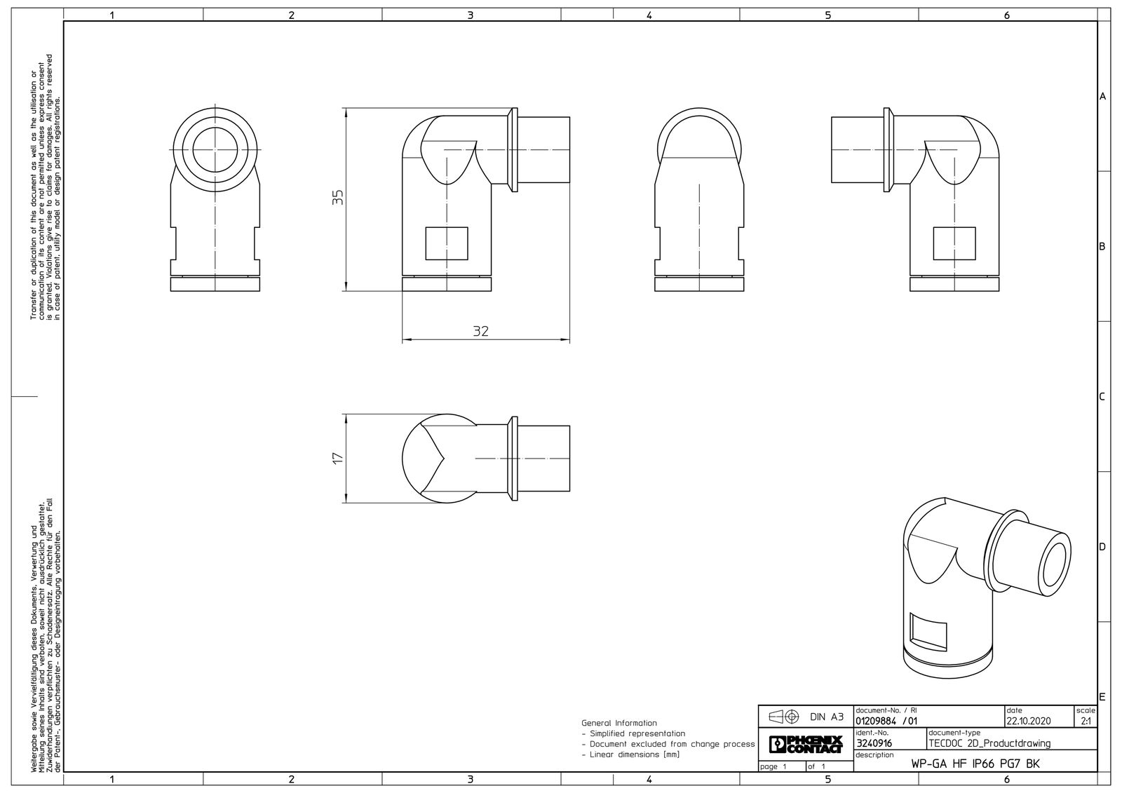 Wellrohrverschraubung PA Ø10mm PG7 IP66 Polyamid (PA) 90°Wink Schnapp