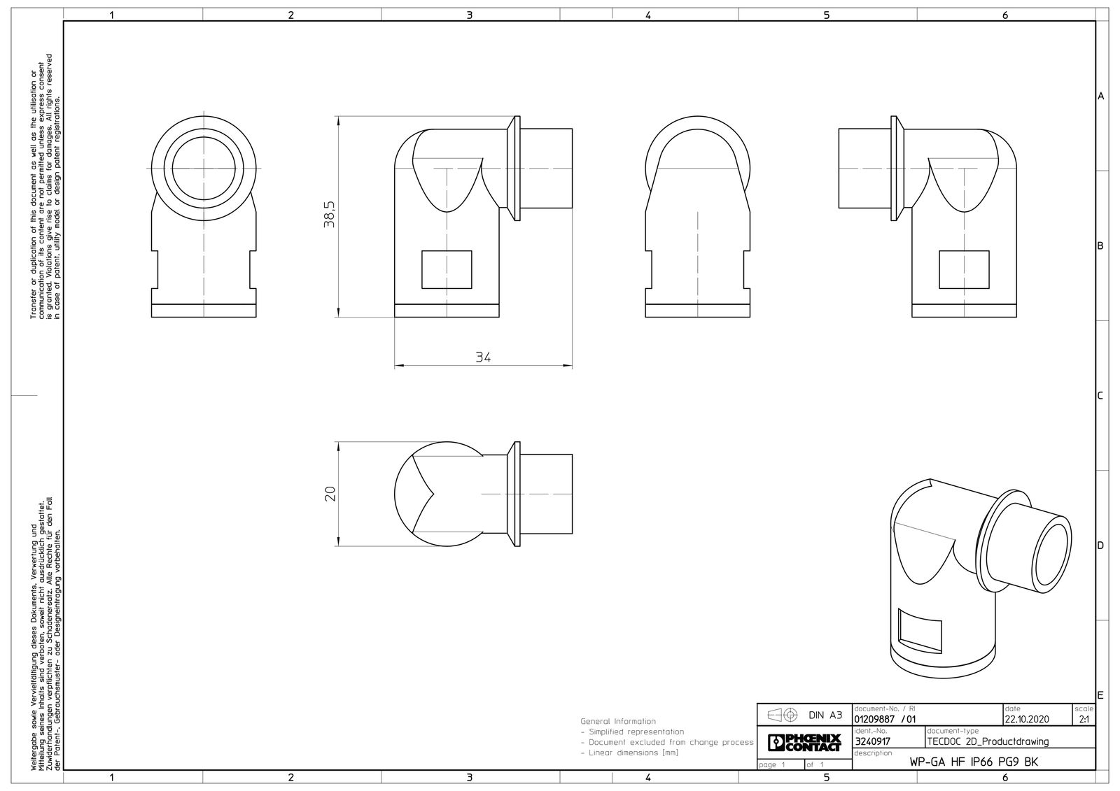 Wellrohrverschraubung PA Ø13mm PG9 IP66 Polyamid (PA) 90°Wink Schnapp 10mm