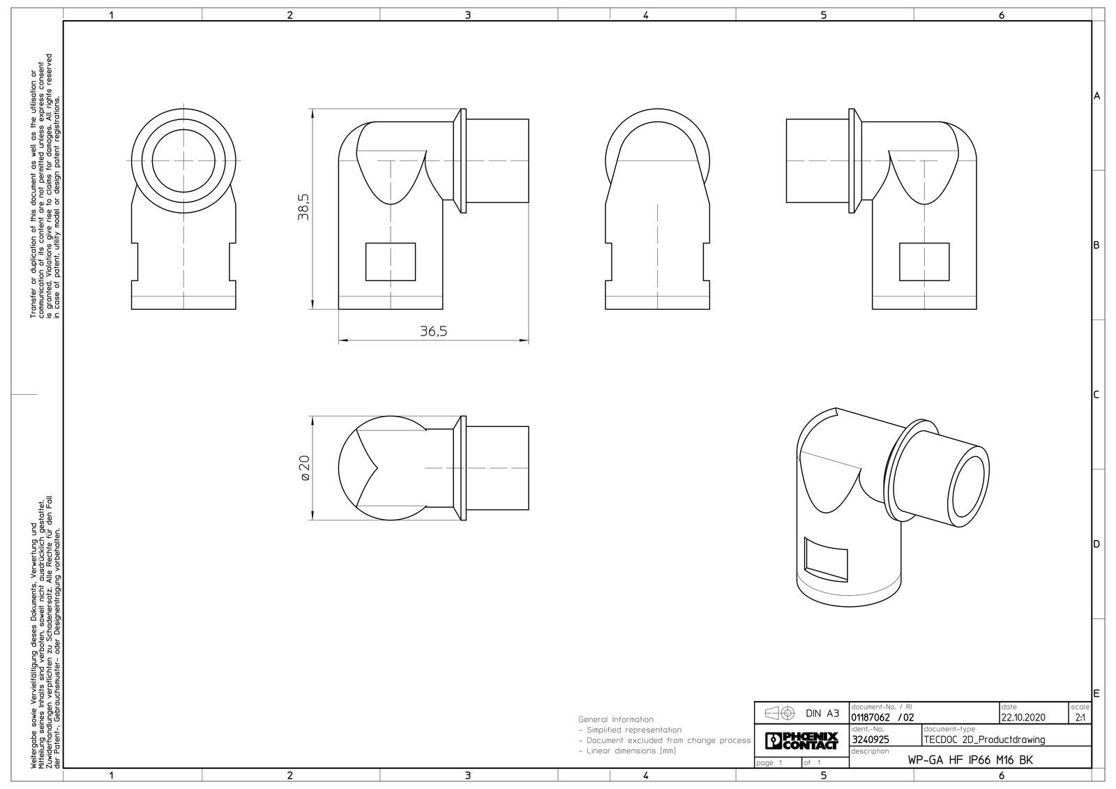 Wellrohrverschraubung PA Ø13mm M16x1,5 IP66 Polyamid (PA) M16 x 1,5 90°Wink