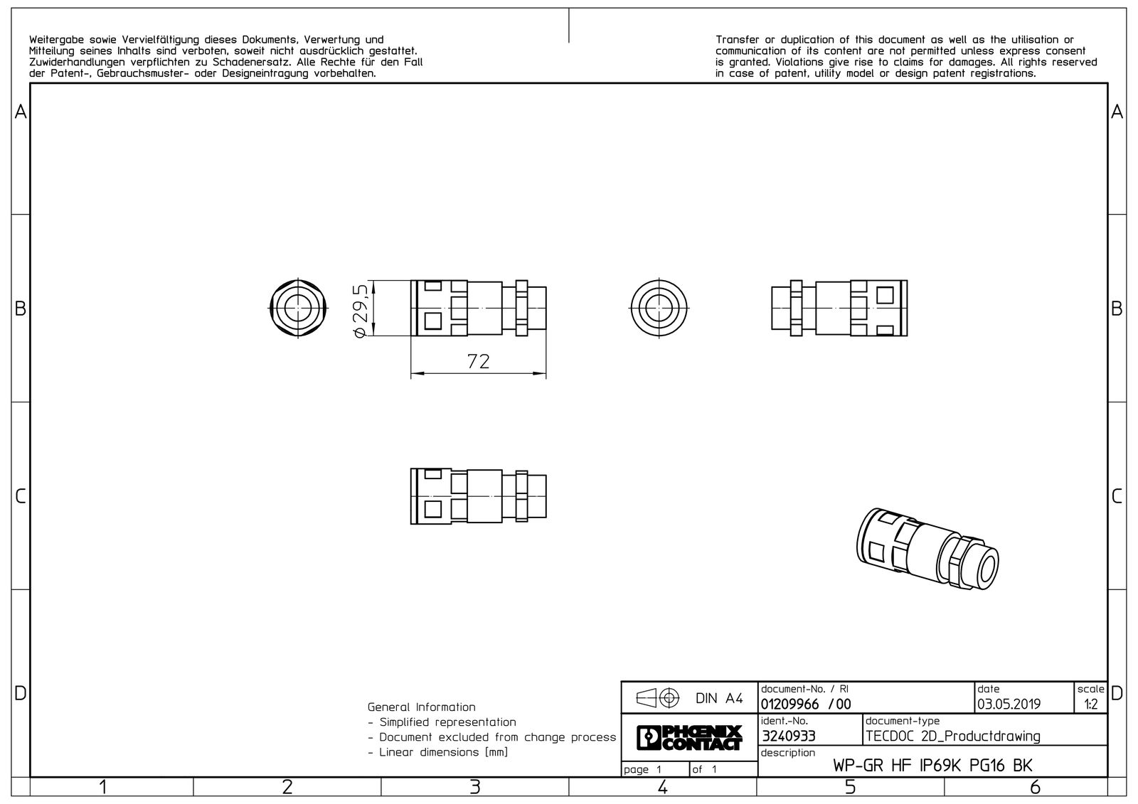 Wellrohrverschraubung PA Ø21,2mm PG16 IP68 Polyamid (PA) 90°Wink Schnapp 10mm