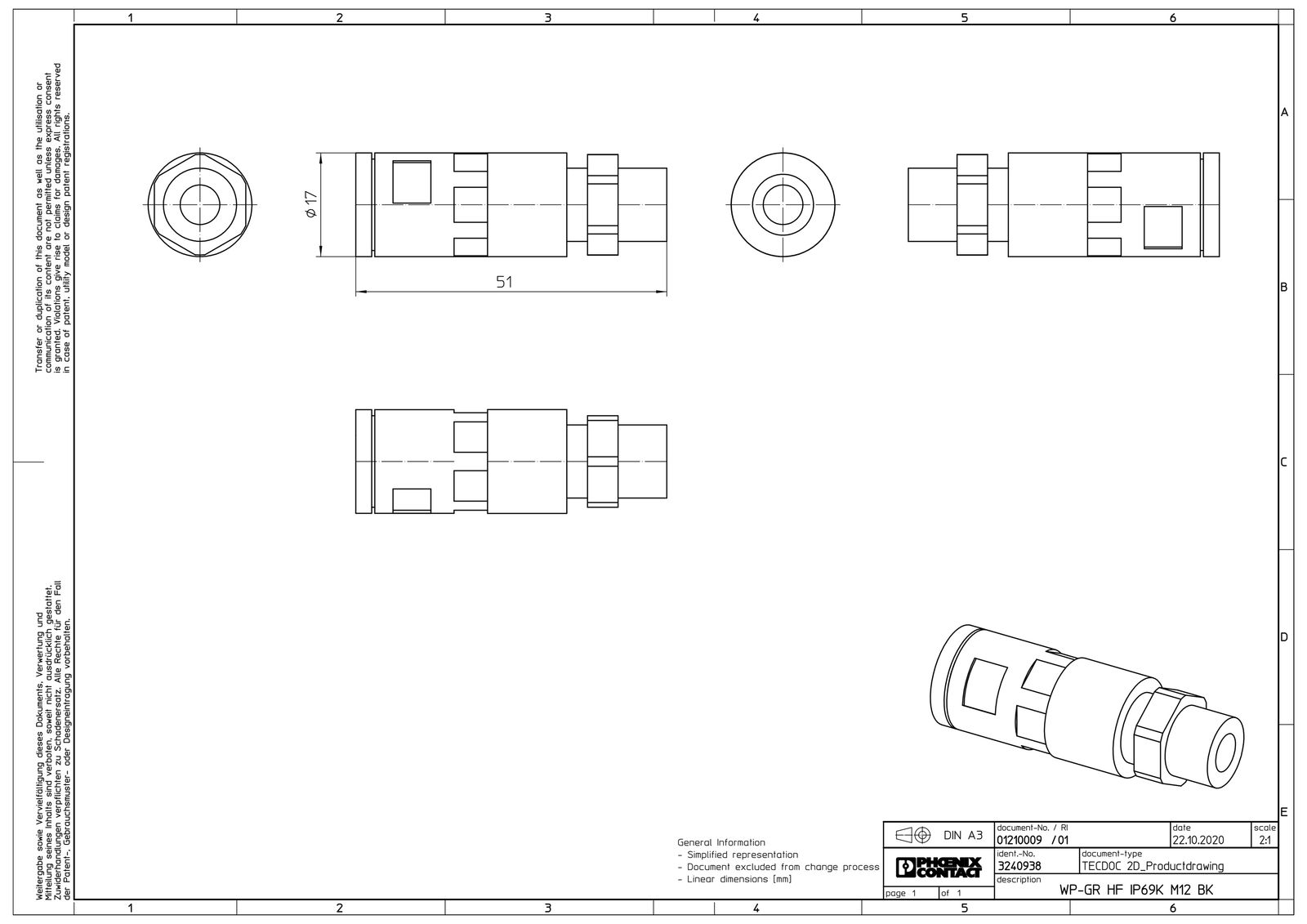 Wellrohrverschraubung PA Ø10mm M12x1,5 IP68 Polyamid (PA) M12 x 1,5 ger Schnapp