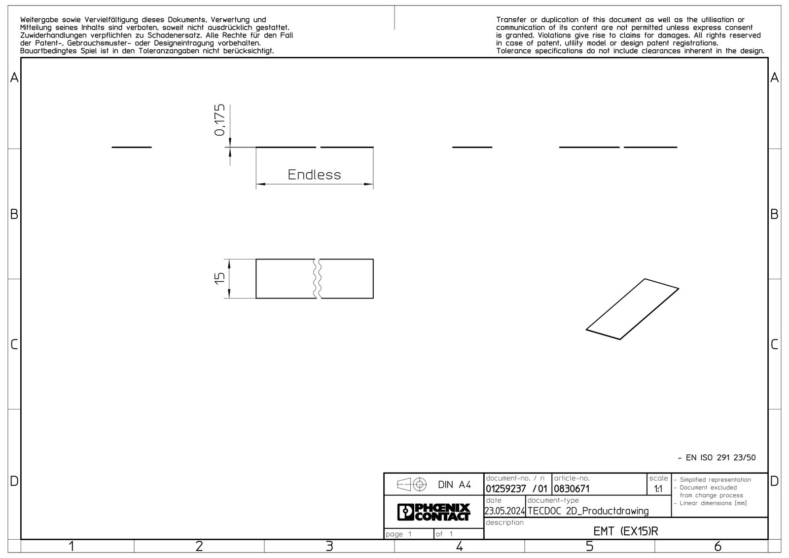 Klemmenmarkierung ws RM=15mm unbedr horiz/vert