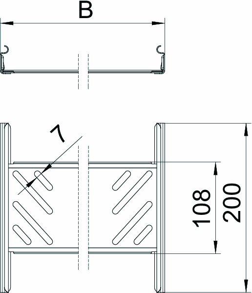 Verbinder Kabeltrag ST schraubl.Verb 100x35mm f.Kabelrinne 200mm