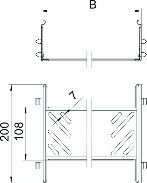 Verbinder Kabeltrag ST schraubl.Verb 400x110mm f.Kabelrinne 200mm