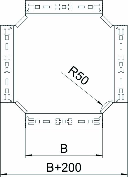 Kreuzstück Kabelrinne 60x100mm int.Verb