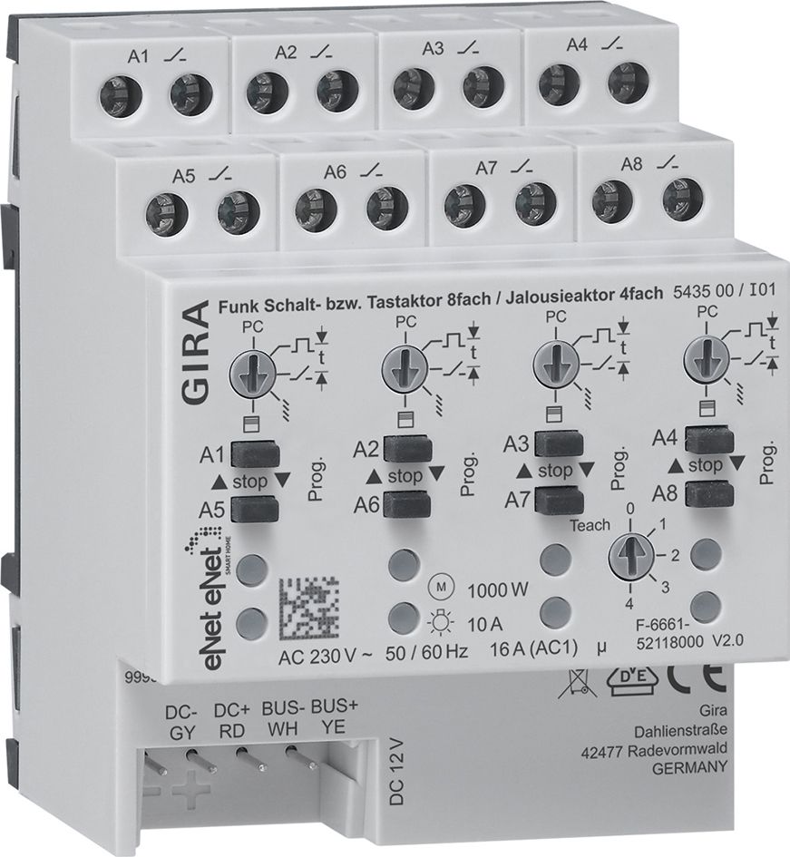 Jalousieaktor Funkb eNet REG 4f 3Eing 16A