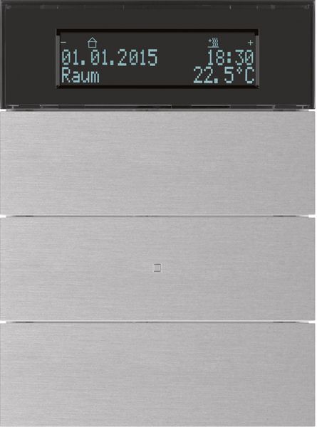 Tastsensor KNX B.IQ UP alu 6pkt LED m.LED-Anz m.Display