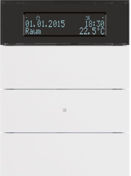 Tastsensor KNX B.IQ UP alu 6pkt LED m.LED-Anz m.Display