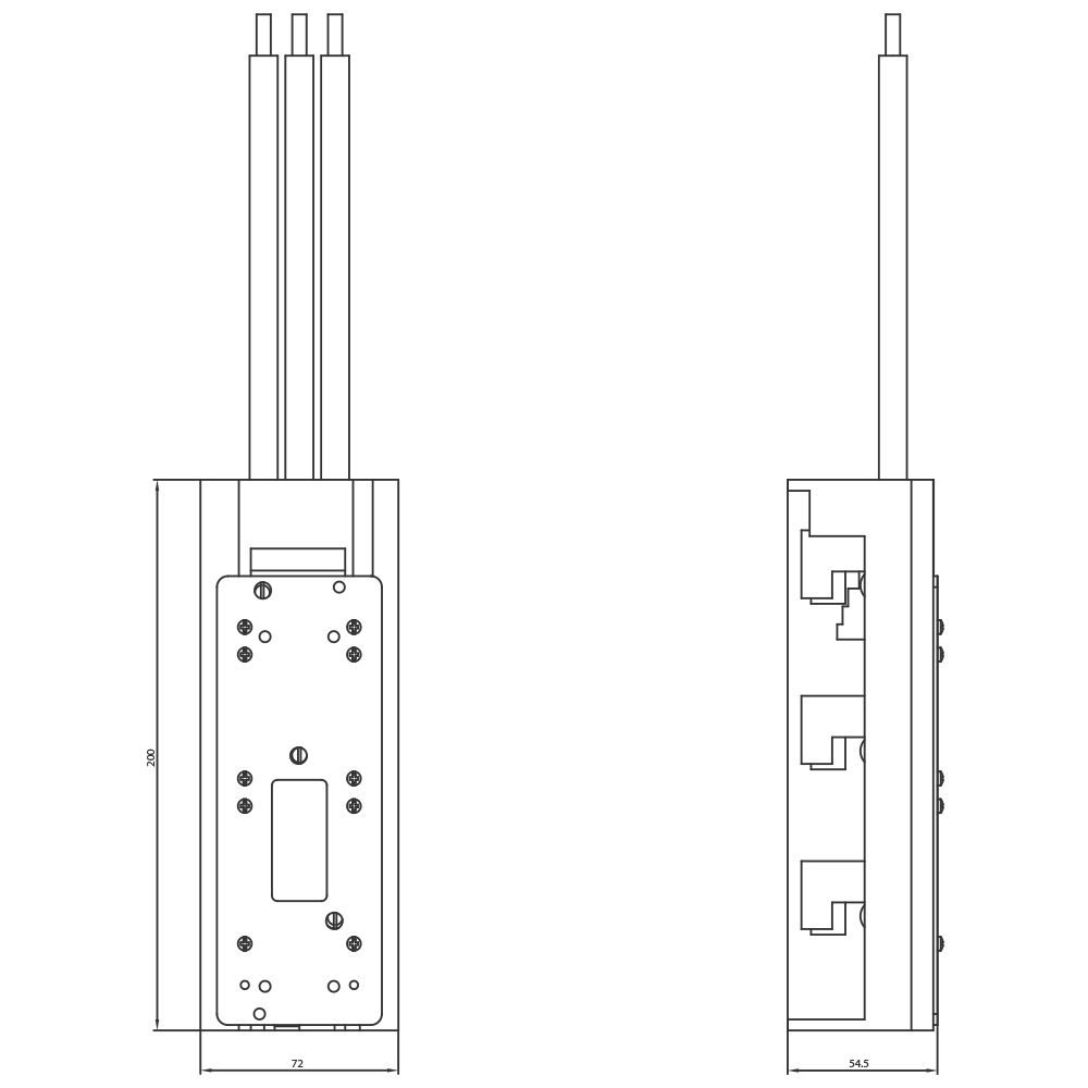 Sammelschienenadapter Abst=60mm 100A 5-10mm 72mm