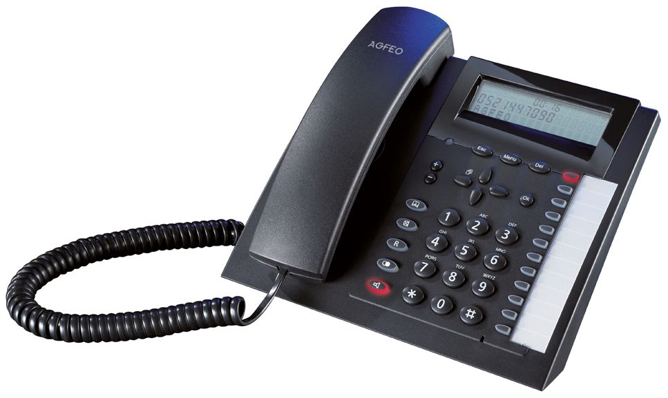 Telefon mehrzeil sw f.Wandmont Lauth Freisprech HeadSetAnschl