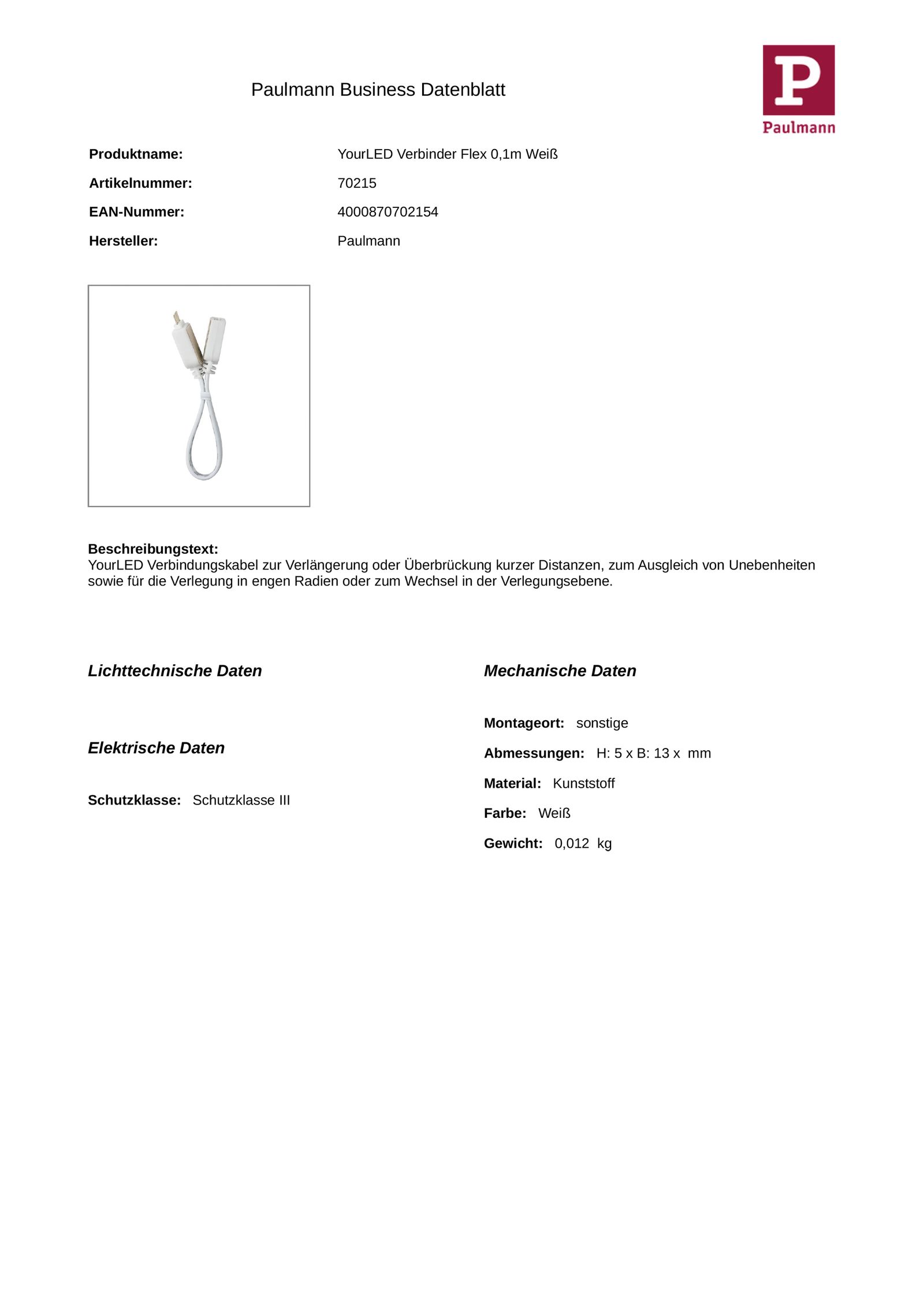 Verbindungskabel ws 100mm