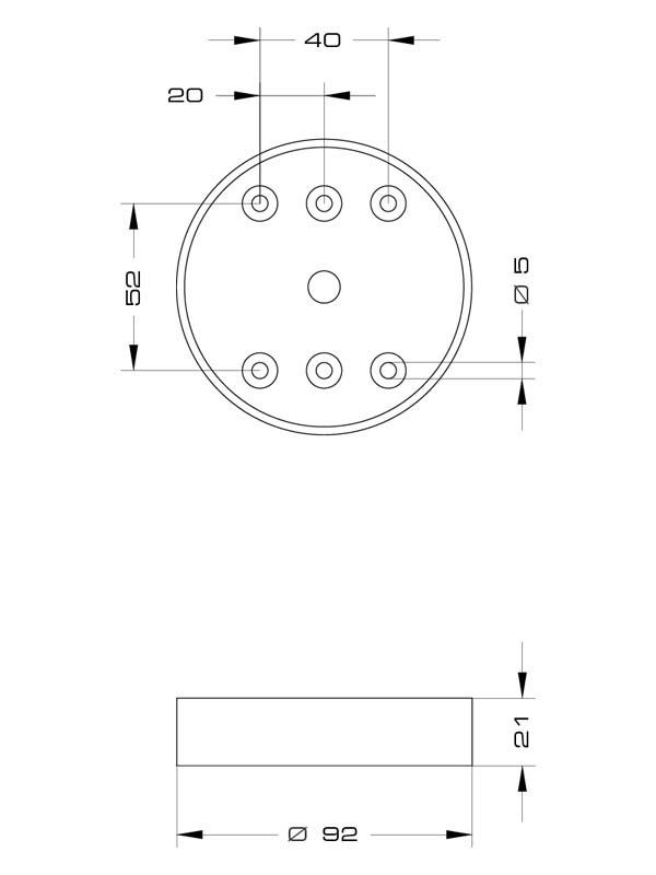 Signalsäule Anschluss System M sw f.Boden Geeignet für Bodenmontage