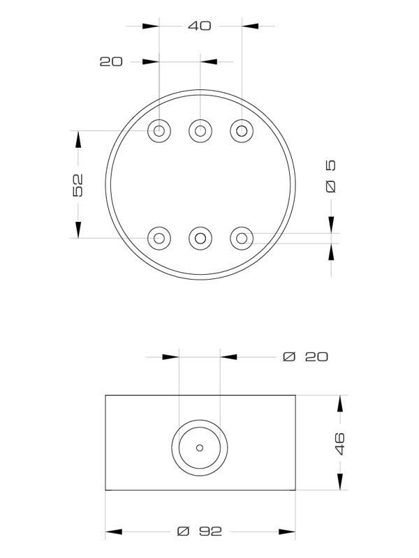 Signalsäule Anschluss System M sw f.Boden Geeignet für Bodenmontage