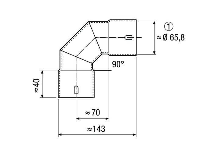 Luftkanalbogen rund ST Ø63mm