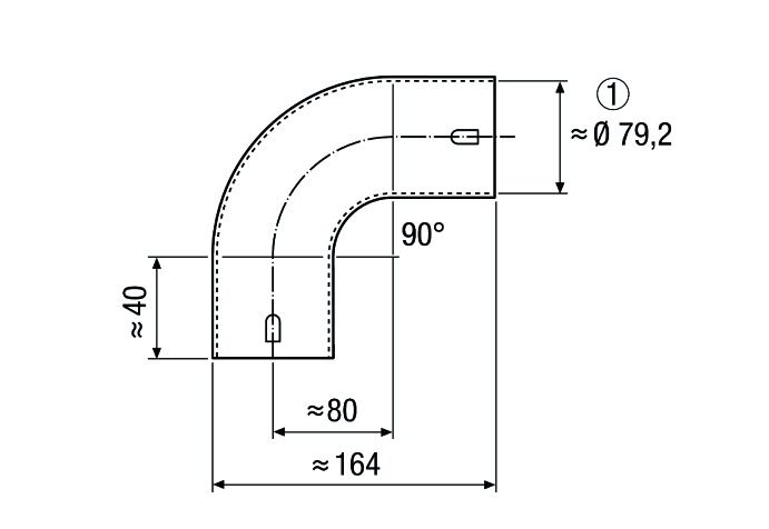 Luftkanalbogen rund ST Ø75mm