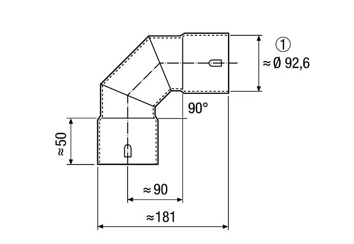Luftkanalbogen rund ST Ø90mm