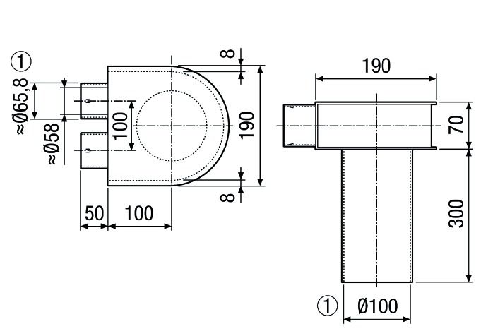Übergangsstück Ø100mm ST