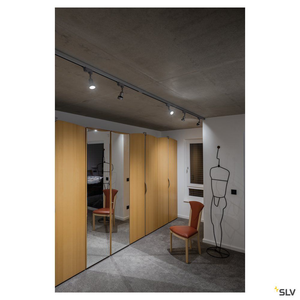 Anbaustrahler 50W GU10 si mt IP20 3Ph Alu