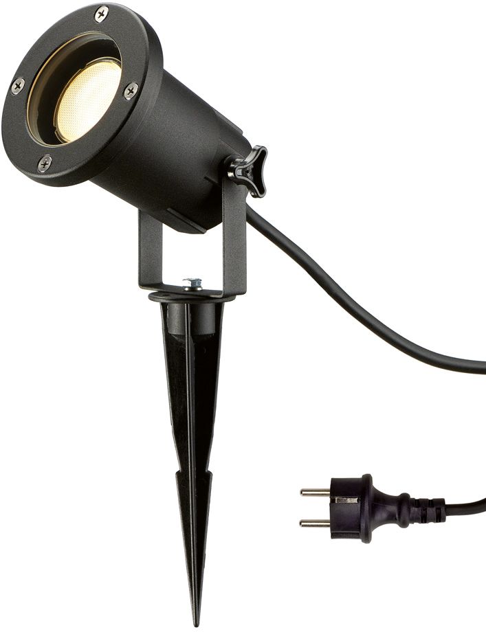 LED-Wegeleuchte 11W IP65 sw Alu Gl_tr 1LED GU10
