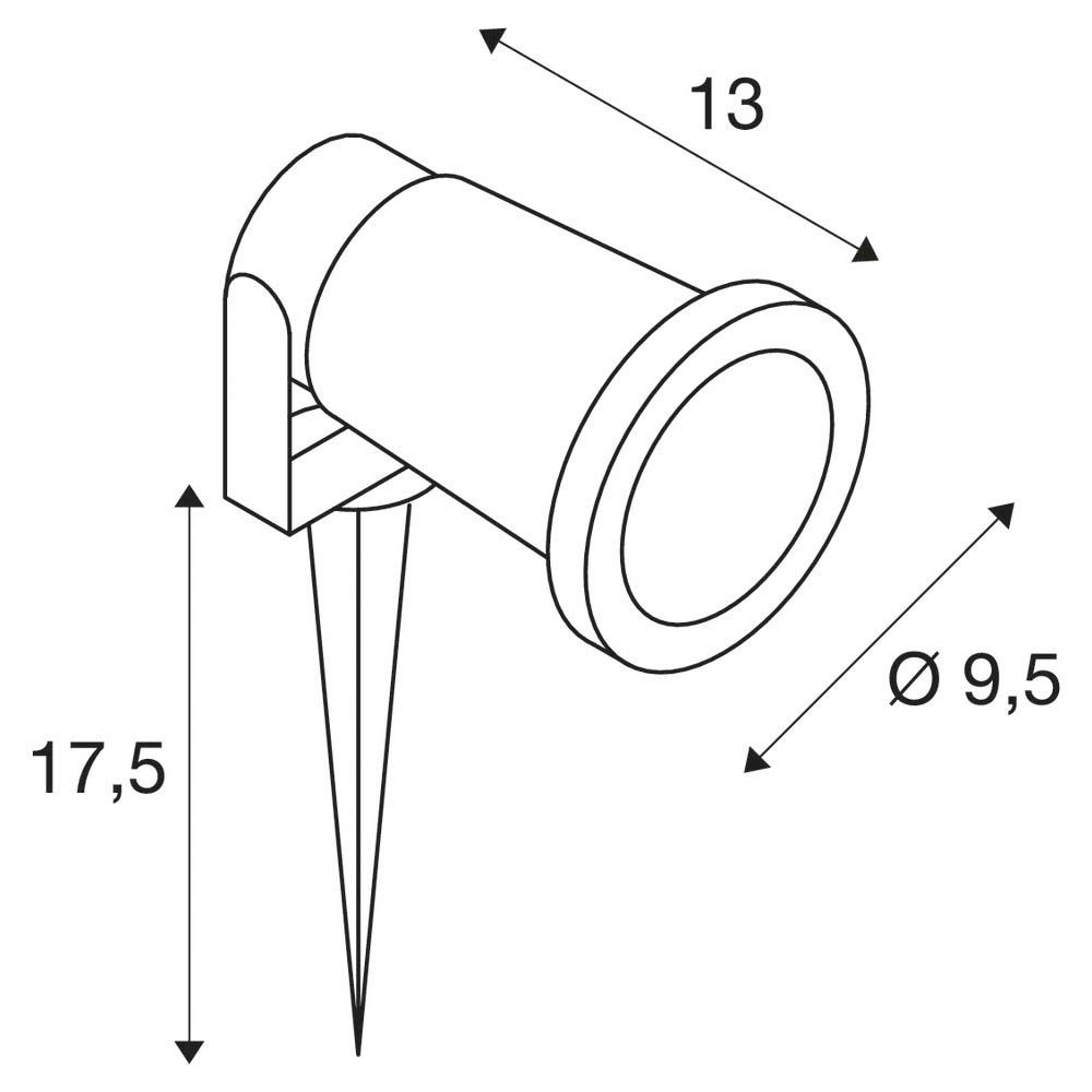 LED-Wegeleuchte 11W IP65 sw Alu Gl_tr 1LED GU10