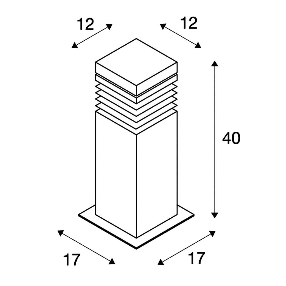 Pollerleuchte 15W E27 granit Stein IP44 HV Kst_opal